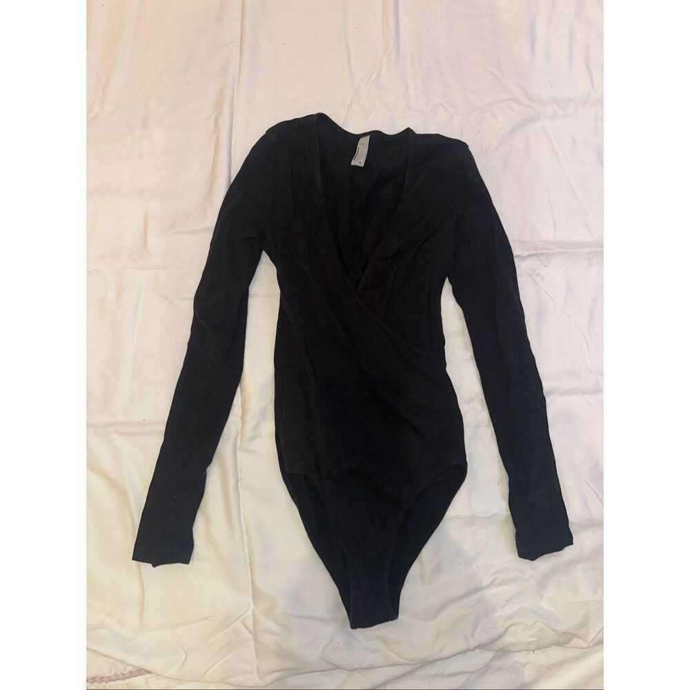 Size XS black American apparel black long sleeve bodysuit